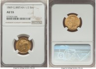Victoria gold 1/2 Sovereign 1869 AU55 NGC, KM735.2, S-3860. Young head portrait with die # 17. 

HID09801242017

© 2020 Heritage Auctions | All Rights...
