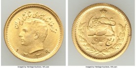 Muhammad Reza Pahlavi gold 1/4 Pahlavi SH 1339 (1960) UNC, KM1160a. 16.2mm. 2.01gm. AGW 0.0589 oz. 

HID09801242017

© 2020 Heritage Auctions | All Ri...