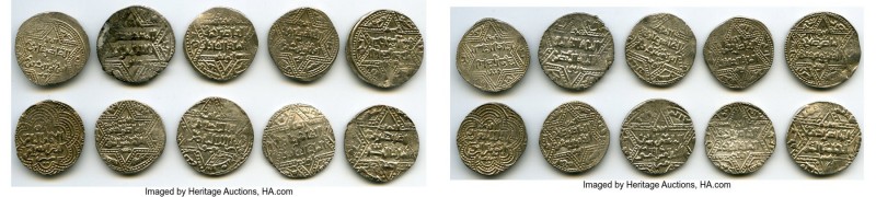Ayyubid 10-Piece Lot of Uncertified Assorted Dirhams VF, Diameters between 19.6-...