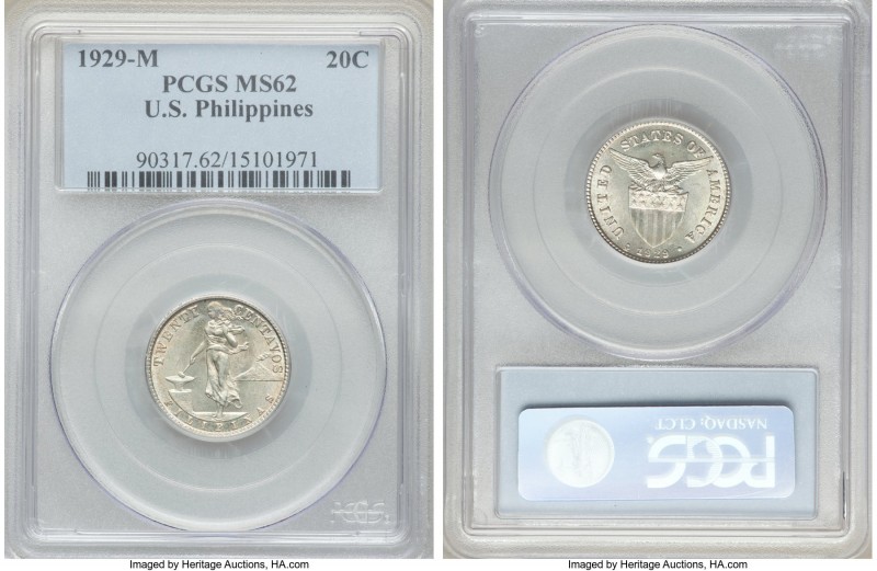 USA Administration 6-Piece Lot of Certified Assorted 20 Centavos PCGS, 1) 20 Cen...