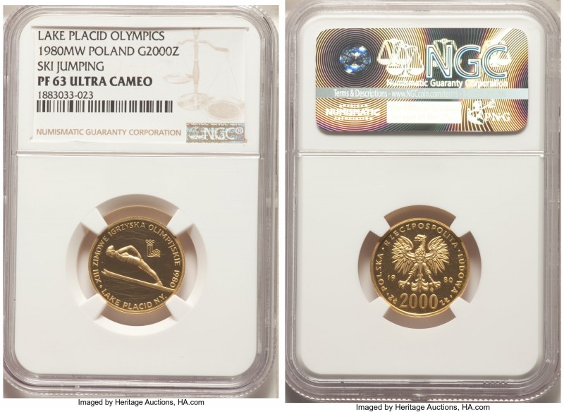 People's Republic gold Proof 2000 Zlotych 1980-MW PR63 Ultra Cameo NGC, Warsaw m...