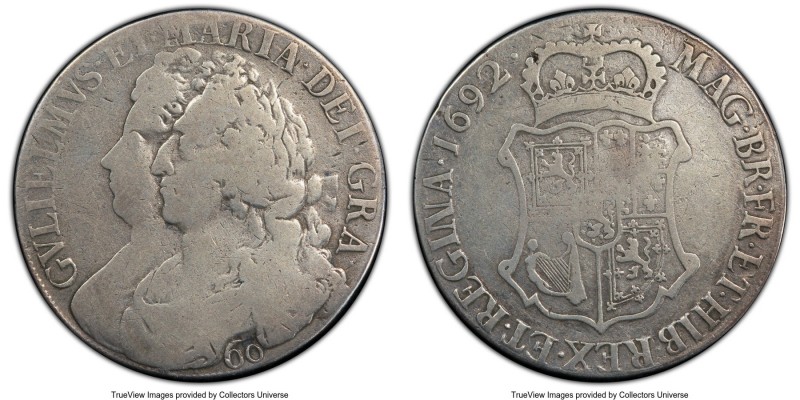 William & Mary 60 Shilling 1692 VG8 PCGS, KM134, S-5642. Two year type. 

HID098...