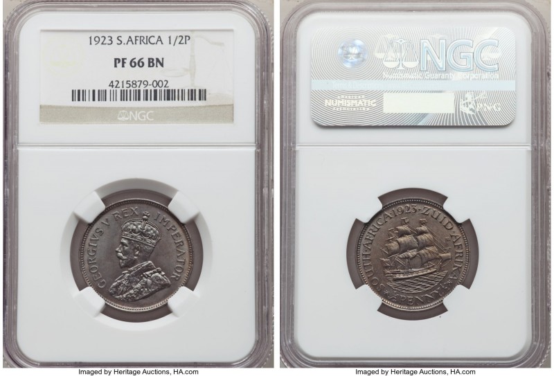 George V Proof 1/2 Penny 1923 PR66 Brown NGC, Pretoria mint, KM13.1. Mintage: 1,...