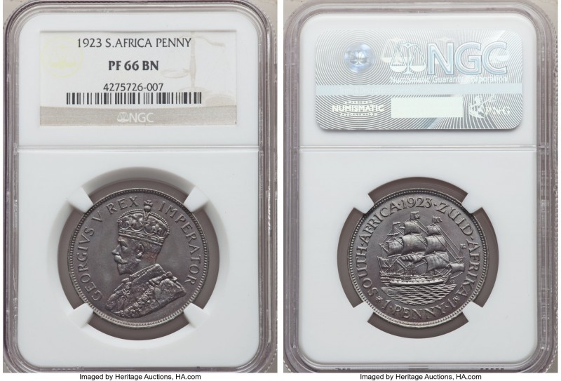 George V Proof Penny 1923 PR66 Brown NGC, Pretoria mint, KM14.1. Mintage: 1,402....