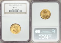 Confederation gold 20 Francs 1883 MS63 NGC, KM31.1. AGW 0.1867 oz.

HID09801242017

© 2020 Heritage Auctions | All Rights Reserved