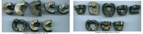 8-Piece Lot of "K'a K'im" Tamlungs (4 Baht) ND (from 13th Century), cf. Mitch-pp. 347-352, Opitz-pg. 171 (several of the pieces here illustrated). Wei...