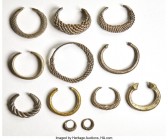 Lahu, Akha, & Lisu Hill Tribes 12-Piece Lot of Assorted silver "Bracelet Money" ND, cf. Mitch-2991-2994, Opitz-pp. 283-284 (several of the pieces here...