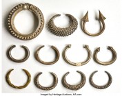 Lahu, Akha, & Lisu Hill Tribes 11-Piece Lot of Assorted silver "Bracelet Money" ND, cf. Mitch-2991-2994, Opitz-pp. 283-284 (many of the pieces here il...