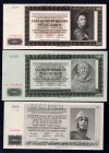 Bohemia & Moravia Lot of 3 Banknotes 1942 - 1944 Specimen
500 1000 5000 Korun 1942 - 1944; Specimen