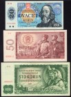 Czechoslovakia Lot of 3 Banknotes 1961 -1988
20 - 50 - 100 Korun; P# 90b, 91b, 95