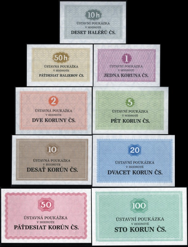 Czechoslovakia Set of 9 Banknotes "Prison Money" 1981 
10,50 Haleru, 1,2,5,10,2...