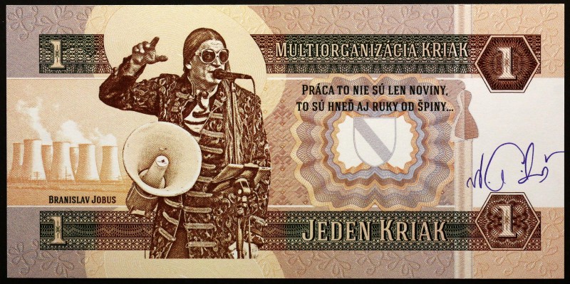 Czech Republic 1 Kriak 2018 (ND) Specimen "Branislav Jobus"
Fantasy Banknote; S...