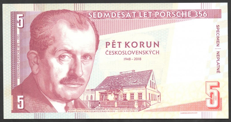 Czech Republic 5 Korun 2019 Specimen
P6009-Gabris; Mintage: 500; UNC-; Ferdinan...