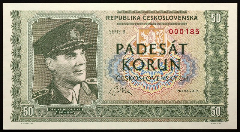 Czech Republic 50 Korun 2019 Specimen "Heliodor Píka"
Fantasy Banknote; Heliodo...
