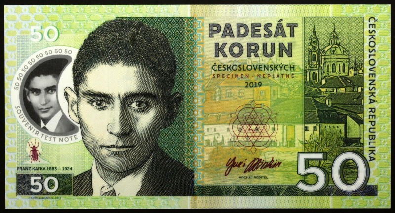 Czech Republic 50 Korun 2019 Specimen "Franz Kafka"
Fantasy Banknote; Franz Kaf...