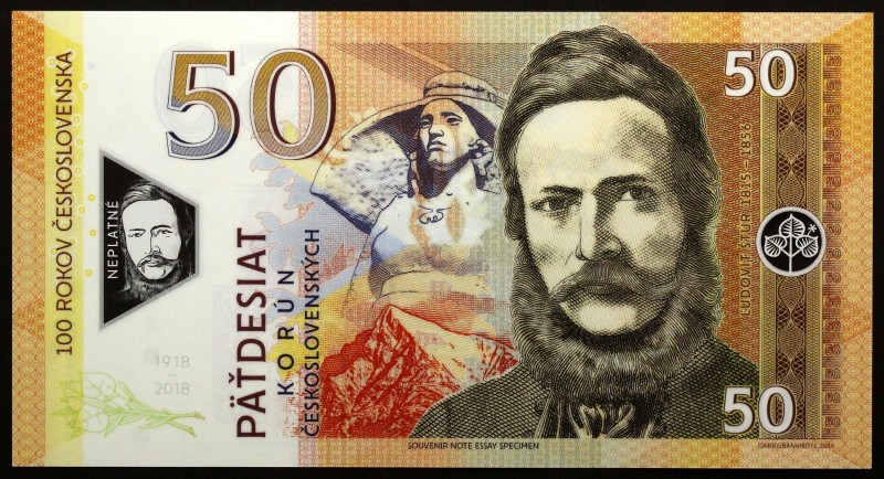 Czech Republic 50 Korun 2019 Specimen "Ľudovít Štúr"
Fantasy Banknote; Ľudovít ...