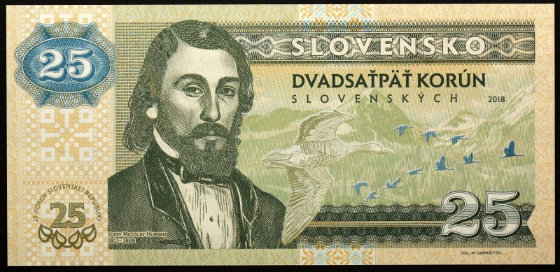 Slovakia 25 Korun 2018 Specimen "Jozef Miloslav Hurban"
Fantasy Banknote; Jozef...