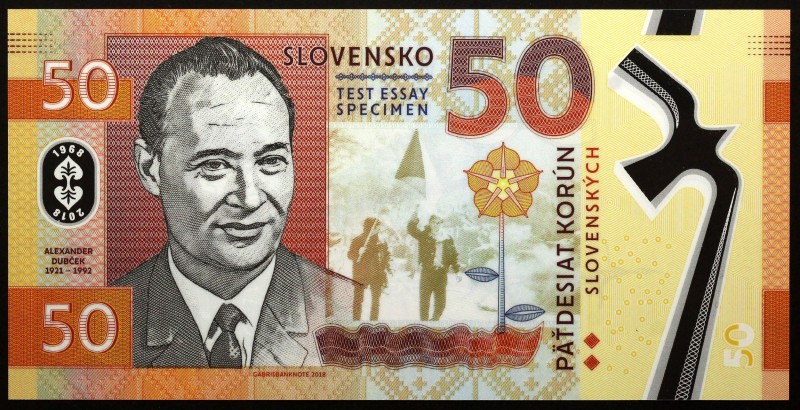 Slovakia 50 Korun 2018 Specimen "Alexander Dubček"
Fantasy Banknote; Alexander ...