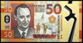 Slovakia 50 Korun 2018 Specimen "Alexander Dubček"
Fantasy Banknote; Alexander Dubček; Made by Matej Gábriš; BUNC
