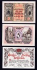 Austria Salzburg Lot of 3 Notgelds 1920 
4,5,10 Kronen; UNC