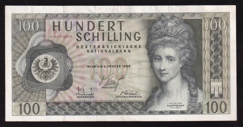 Austria 100 Shillings 1969 Second Issue
P# 146, A574739E