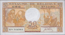 Belgium 50 Francs 1948
P# 133a; № W01 544905; UNC