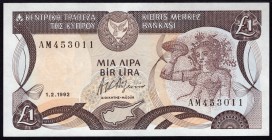 Cyprus 1 Pound 1992 
P# 53b; aUNC