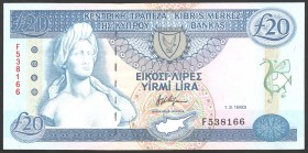 Cyprus 20 Lira 1993 RARE
P# 56b; № F 538166; UNC; "Aphrodite"; RARE!
