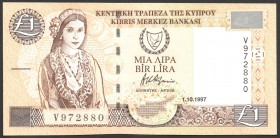 Cyprus 1 Lira 1997 
P# 60a; № V 972880; UNC
