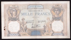 France 1000 Francs 1940 
P# 79, 236769900