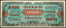 France 1000 Francs 1944 Rare!
P# 125c; # 3 22789253; XF; Krauze: VF - 225$ UNC - 600$