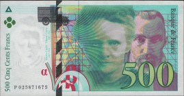 France 500 Francs 1994 
P# 160; № P 025871675; XF+; "Pierre & Marie Curie"