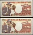 France Lot of 2 Banknotes 2018 
# A01 & B01 000053; 200 Francs 2018; Fantasy Banknote; Jean-Paul Belmondo; Made by Matej Gábriš; BUNC