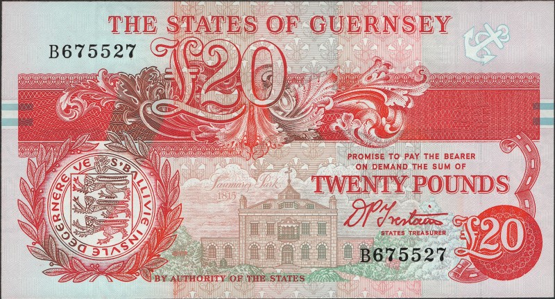 Guernsey 20 Pounds 1991 - 1995 Small RARE
P# 55b; № B 675527; UNC; "Admiral Lor...