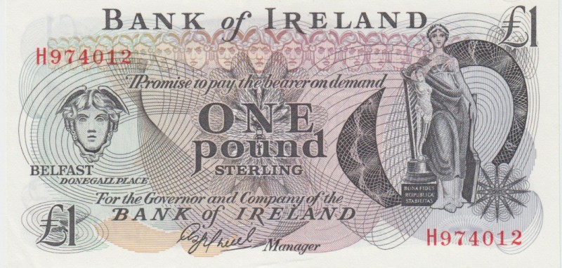 Northern Ireland 1 Pound 1970 
P# 187a; UNC. Northern Bank Limited