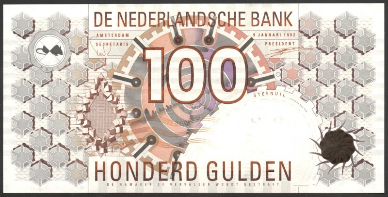 Netherlands 100 Gulden 1992 
P# 101; № 1323473010; UNC; Wmark Owl