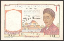 French Indochina 1 Piastre 1946 
P# 54; № R.9267 692; UNC-