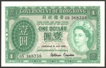 Hong Kong 1 Dollar 1959 RARE
P# 324A; № 368758; UNC; RARE!