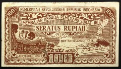 Indonesia 100 Rupees 1959 PRRI Uprising Sumatra
P# S464; № RC203071; AUNC