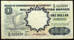 Malaya and British Borneo 1 Dollar 1959 
P# 8A