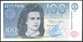 Estonia 100 Krooni 1991 
P# 74; № AB 571050; UNC