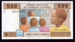 Central African States - Chad 500 Francs 2002 
P# 606c; UNC