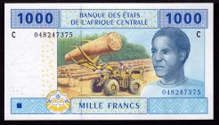 Central African States - Chad 1000 Francs 2002 
P# 607c; UNC