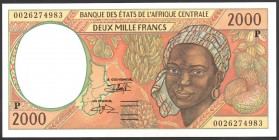 Chad 2000 Francs 2000 
P# 603; UNC; Central African States