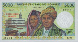 Comoros 5000 Francs 1984 - 2005 RARE!
P# 12a; № E.04 48444; UNC; RARE!