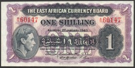 East Africa 1 Shilling 1943 VERY RARE
P# 27; № A/11 60147; UNC-; "King George VI"; VERY RARE!