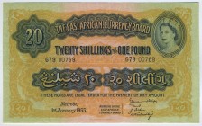East Africa 20 Shillings 1955 Currency Board
P# 35; UNC. Very crispy, RARE!