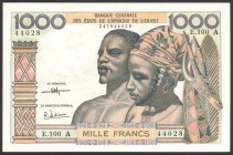 Ivory Coast 1000 Francs 1959 RARE
P# 103; № E.100 44028; Large Banknote; RARE!