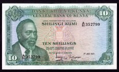 Kenya 10 Shillings 1972 
P# 7c; UNC