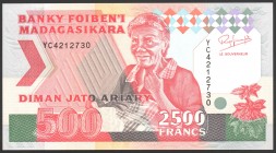 Madagascar 2500 Francs 1993 
P# 72a; № YC 4212730; UNC